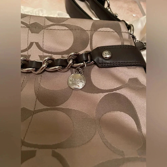 NWT Authentic Coach Signature Leather K1173  F18862 Light Brown And Dark Brown - Picture 4 of 10